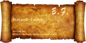 Butsek Fedor névjegykártya